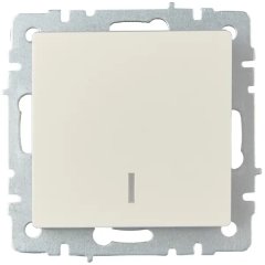 Переключатель встраиваемый проходной IEK Brite 1 клавиша с подсветкой цвет бежевый