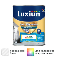 Фасадная краска Luxium Weathershield Extraflex матовая цвет прозрачный база BC 0.9 л