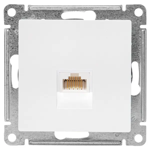 Розетка компьютерная RJ45 встраиваемая Systeme Electric AtlasDesign без заземления цвет жемчужный ATN000483