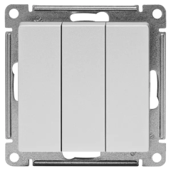 Выключатель встраиваемый Systeme Electric AtlasDesign 3 клавиши цвет алюминий ATN000331