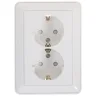Розетка двойная встраиваемая Systeme Electric W59 с заземлением со шторками цвет белый RS16-255-18