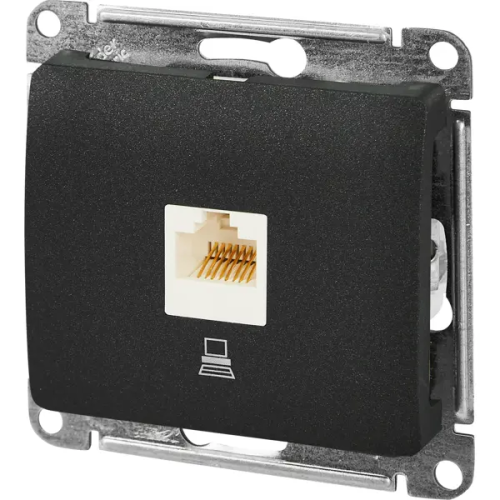 Розетка компьютерная встраиваемая Systeme Electric Glossa RJ45 UTP cat 5e цвет антрацит GSL000781K