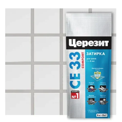 Затирка цементная Церезит CE 33 Comfort цвет манхэттен 2 кг