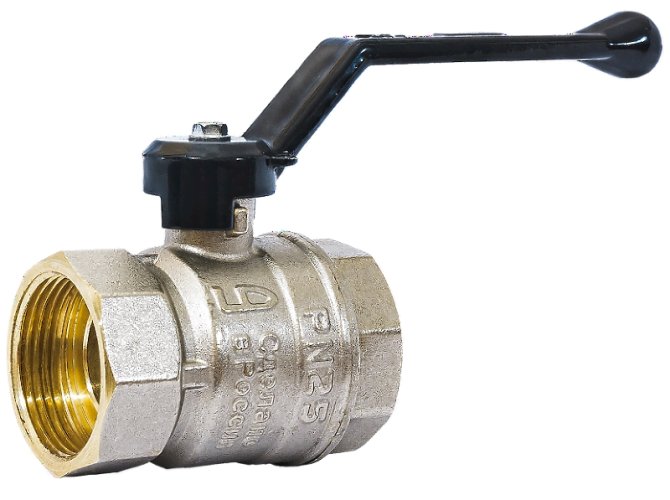 Кран шаровой латунный LD Pride 47.50.B-B.Р Ду 50 Ру 25 вн-вн, (рычаг)