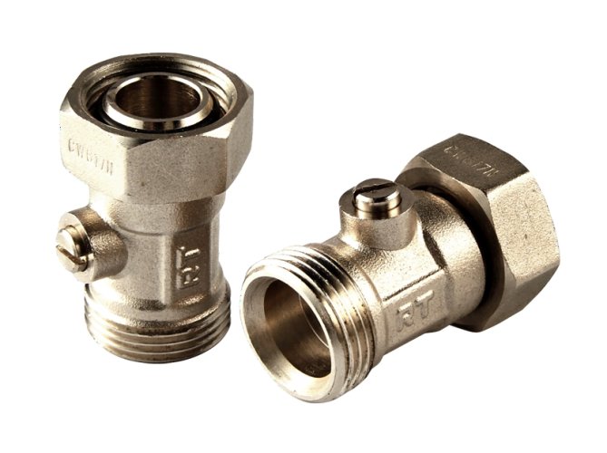 Клапаны Royal Thermo запорные нижнего подключения прямые раздельные 3/4х3/4ЕК (упак_2шт)