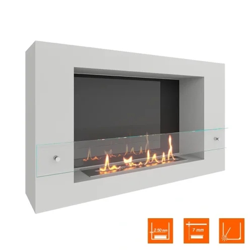 Биокамин SteelHeat WALL LONG 900 белый