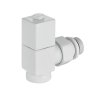 Набор дизайн-вентилей Royal Thermo CUBE, угловой (белый) 1/2