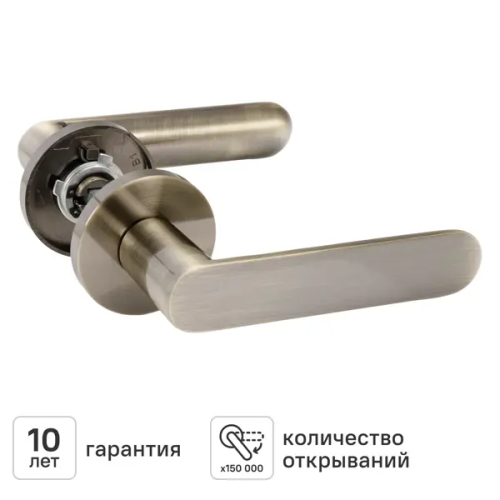 Дверная ручка на розетке KREAFORTA Шуя без запирания цвет бронза