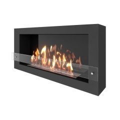 Биокамин SteelHeat WALL ONE 1100 черный (Стекло + Стемалит)
