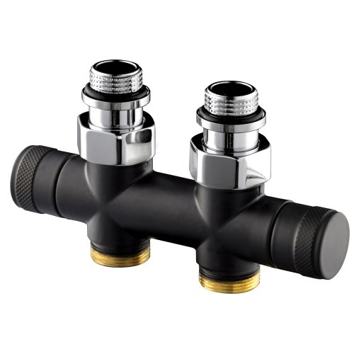 Узел прямой SR Rubinetterie Tondera 50 мм, запорный 1/2"х3/4" Е, цвет черный