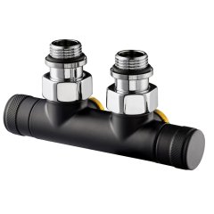 Узел угловой SR Rubinetterie Tondera 50 мм, запорный 1/2"х3/4" Е, цвет черный