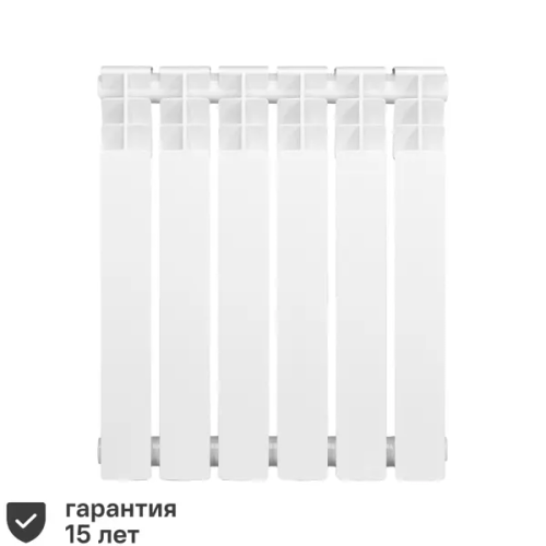 Радиатор секционный Monlan RU Bimetal 500/80 6 секций боковое подключение биметалл белый