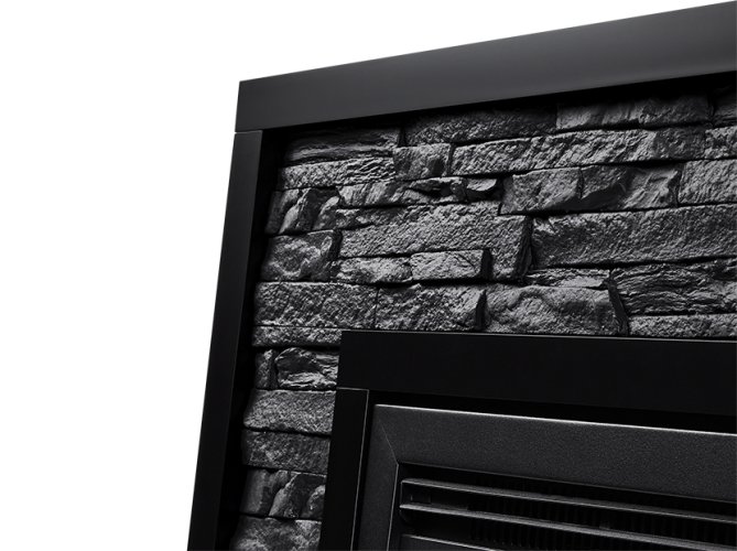 Портал Firelight Loft 30 камень черный, черная эмаль