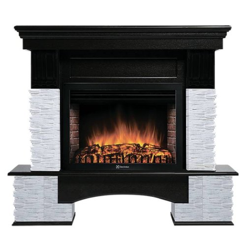 Портал Firelight Pietra Nuovo 30 камень сланец белый, шпон темный дуб