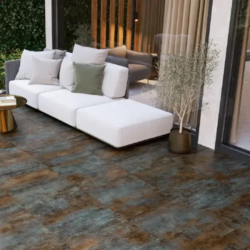 Керамогранит Alma Ceramica Oxide 60x60 см 1.8 м² матовый цвет бирюзово-коричневый