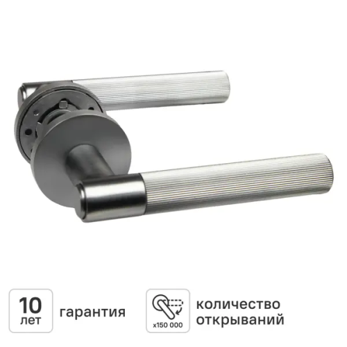 Дверная ручка на розетке KREAFORTA Норбо без запирания цвет хром