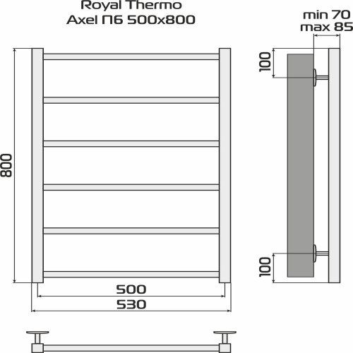 Полотенцесушитель Royal Thermo Axel П6 500х800 белый