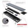 Конвектор внутрипольный Royal Thermo ATRIUM TURBO-110/400/2200-DG-U-NA