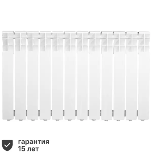 Радиатор секционный Monlan RU Aluminium 500/80 12 секций боковое подключение алюминий белый