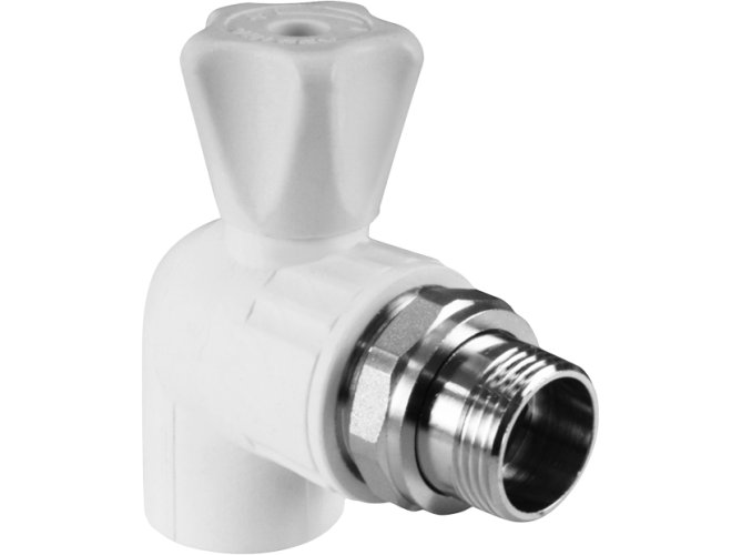 Кран шаровой для радиатора угловой 25 х 1/2 (40/10) VALFEX