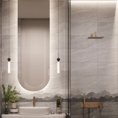 Плитка настенная Gracia Ceramica Фог 25x60 см 1.2 м² матовая с sugar эффектом цвет серый